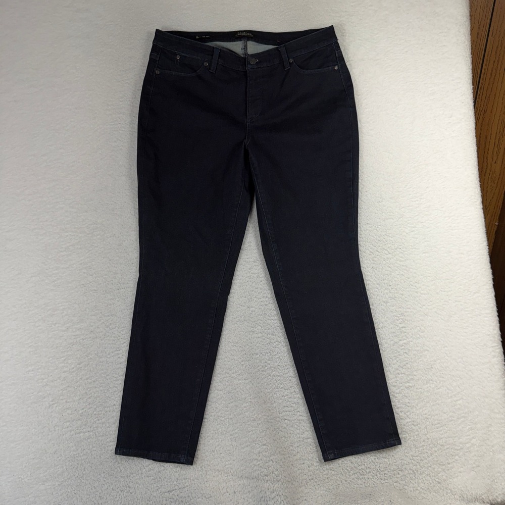 Talbots Jeans Womens 14W (33x27.5) Gray Flawless Slim Ankle Stretch Denim Pants